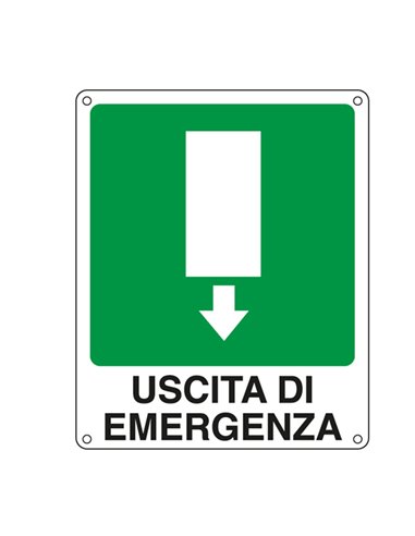 CARTELLO ALLUMINIO 25x31cm 'USCITA DI EMERGENZA' 20107X CARTELLI SEGNALATORI CARTELLI INFORMATIVI