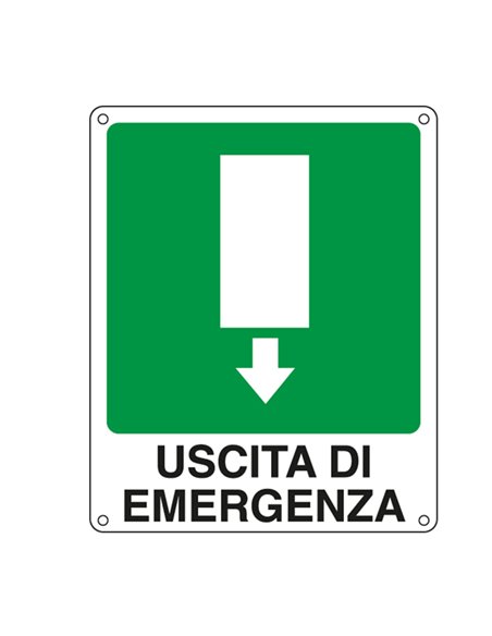 CARTELLO ALLUMINIO 25x31cm 'USCITA DI EMERGENZA' 20107X CARTELLI SEGNALATORI CARTELLI INFORMATIVI