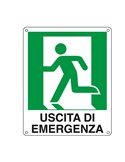 CARTELLO ALLUMINIO 25x31cm 'USCITA DI EMERGENZA A SX' E20105X