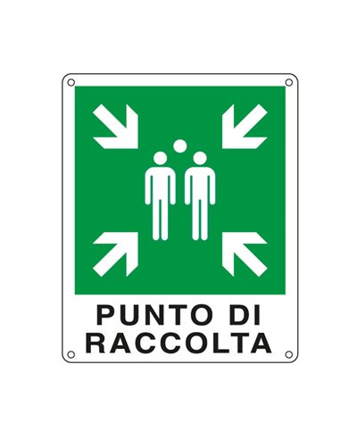 CARTELLO ALLUMINIO 25x31cm 'PUNTO DI RACCOLTA' E20153X CARTELLI SEGNALATORI CARTELLI INFORMATIVI