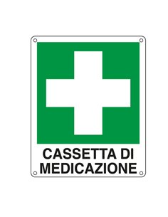 CARTELLO ALLUMINIO 16x21cm 'CASSETTA DI MEDICAZIONE' E20113W CARTELLI SEGNALATORI CARTELLI INFORMATIVI