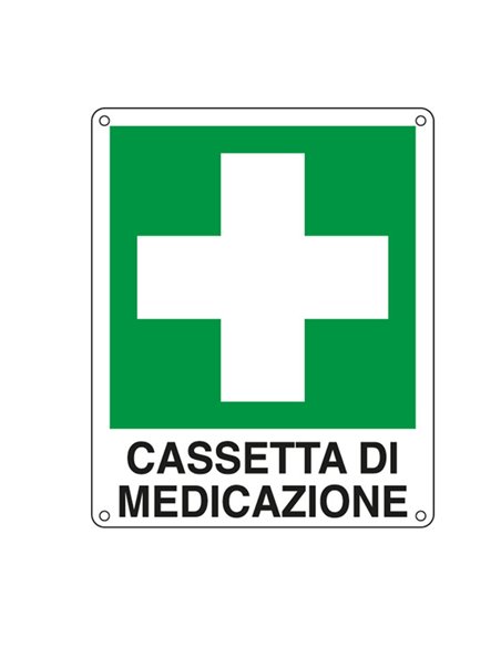 CARTELLO ALLUMINIO 16x21cm 'CASSETTA DI MEDICAZIONE' E20113W CARTELLI SEGNALATORI CARTELLI INFORMATIVI