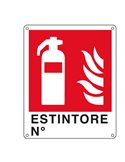CARTELLO ALLUMINIO 25x31cm 'ESTINTORE N°'' E20150X
