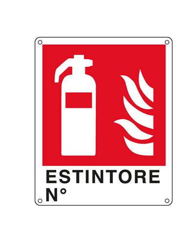 CARTELLO ALLUMINIO 25x31cm 'ESTINTORE N°'' E20150X CARTELLI SEGNALATORI CARTELLI INFORMATIVI