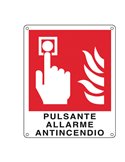 CARTELLO ALLUMINIO 12x14,5cm 'PULSANTE ALLARME ANTINCENDIO'' E20174K
