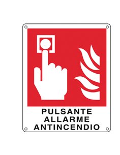 CARTELLO ALLUMINIO 12x14,5cm 'PULSANTE ALLARME ANTINCENDIO'' E20174K CARTELLI SEGNALATORI CARTELLI INFORMATIVI