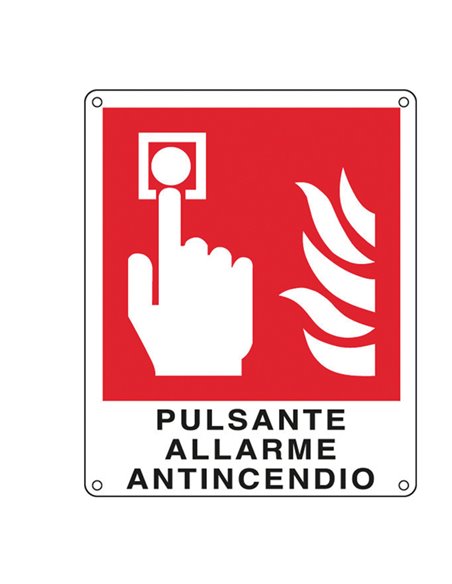 CARTELLO ALLUMINIO 12x14,5cm 'PULSANTE ALLARME ANTINCENDIO'' E20174K CARTELLI SEGNALATORI CARTELLI INFORMATIVI