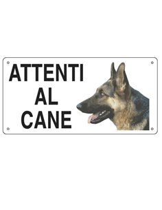 CARTELLO ALLUMINIO 25x12,5cm 'ATTENTI AL CANE'' 8505 CARTELLI SEGNALATORI CARTELLI INFORMATIVI