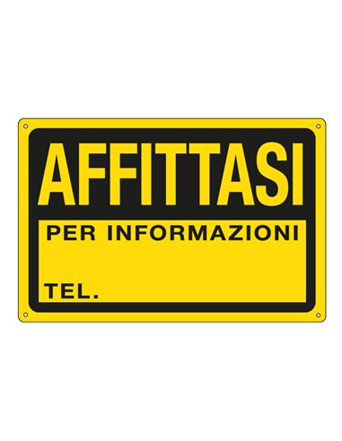 CARTELLO IN PPL 30x20cm 'AFFITTASI' 3345P CARTELLI SEGNALATORI CARTELLI INFORMATIVI