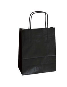 25 SHOPPERS CARTA KRAFT 18x8x24CM TWISTED NERO 072123 Mainetti Bags SHOPPERS E SACCHETTI REGALO
