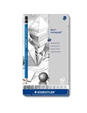 Astuccio metallo 12 matite grafite Mars® Lumograph® 12gradazioni Staedtler 100G12