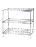 SCAFFALE 3 RIPIANI IN ACCIAIO CROMATO 60x90cm - H90cm ARCHIMEDE Kit ROBUSTO 3X609090