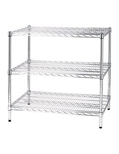 SCAFFALE 3 RIPIANI IN ACCIAIO CROMATO 60x90cm - H90cm ARCHIMEDE Kit ROBUSTO 3X609090 SERENA GROUP SCAFFALI