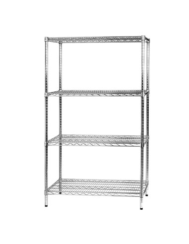 SCAFFALE 4 RIPIANI IN ACCIAIO CROMATO 60x90cm - H160cm ARCHIMEDE Kit ROBUSTO 4X609016 SERENA GROUP SCAFFALI