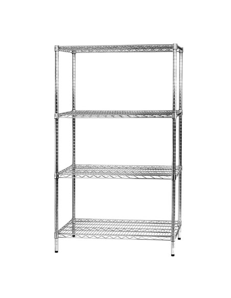 SCAFFALE 4 RIPIANI IN ACCIAIO CROMATO 60x90cm - H160cm ARCHIMEDE Kit ROBUSTO 4X609016 SERENA GROUP SCAFFALI
