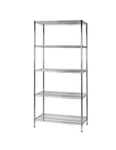 SCAFFALE 5 RIPIANI IN ACCIAIO CROMATO 60x90cm - H200cm ARCHIMEDE Kit ROBUSTO 5X609020