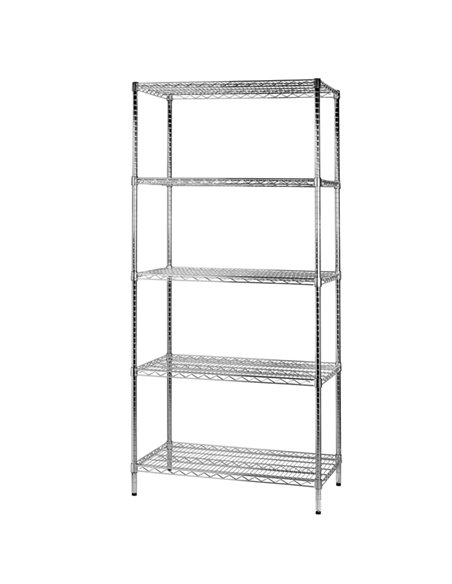 SCAFFALE 5 RIPIANI IN ACCIAIO CROMATO 60x90cm - H200cm ARCHIMEDE Kit ROBUSTO 5X609020