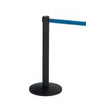 1 COLONNINA SEGNAPERCORSO NERA con nastro 200cm BLU ALFA 103340