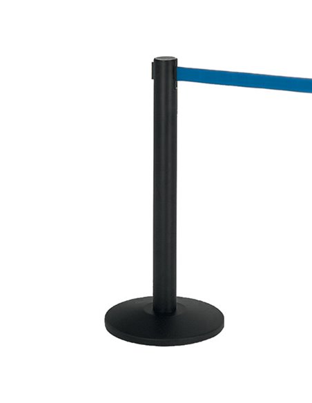 1 COLONNINA SEGNAPERCORSO NERA con nastro 200cm BLU ALFA 103340 Medial COLONNINE SEGNAPERCORSO E ACCESSORI
