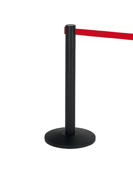 1 COLONNINA SEGNAPERCORSO NERA con nastro 200cm ROSSO ALFA 103341 Medial COLONNINE SEGNAPERCORSO E ACCESSORI