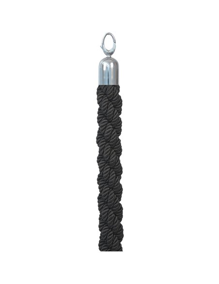 CORDONE INTRECCIATO 150cm NERO per COLONNINA SEGNAPERCORSO Securit RS-CLRP-CHBL
