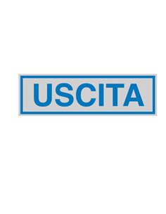 TARGHETTA ADESIVA 165x50mm USCITA 96684 CARTELLI SEGNALATORI PITTOGRAMMI