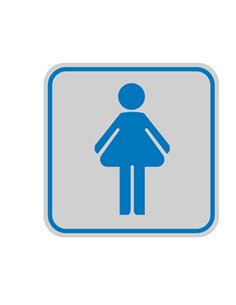 TARGHETTA ADESIVA 82x82mm con PITTOGRAMMA TOILETTE DONNA 9643B CARTELLI SEGNALATORI PITTOGRAMMI