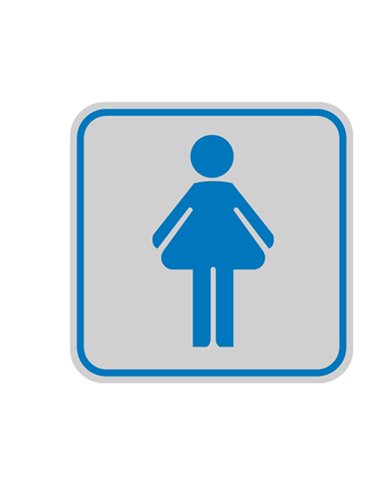 TARGHETTA ADESIVA 82x82mm con PITTOGRAMMA TOILETTE DONNA 9643B CARTELLI SEGNALATORI PITTOGRAMMI