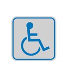 TARGHETTA ADESIVA 82x82mm con PITTOGRAMMA TOILETTE DISABILI 9653B
