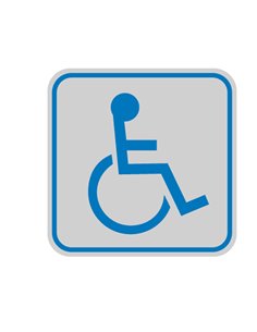 TARGHETTA ADESIVA 82x82mm con PITTOGRAMMA TOILETTE DISABILI 9653B CARTELLI SEGNALATORI PITTOGRAMMI
