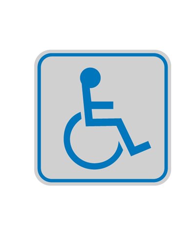 TARGHETTA ADESIVA 82x82mm con PITTOGRAMMA TOILETTE DISABILI 9653B CARTELLI SEGNALATORI PITTOGRAMMI