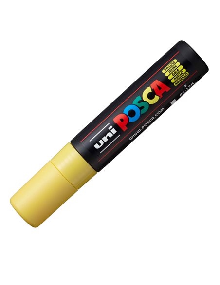 Marcatore UNI POSCA PC17K p.scalpello 15mm giallo UNI MITSUBISHI M PC17K G UNI MITSUBISHI A BASE D'ACQUA
