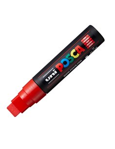 Marcatore UNI POSCA PC17K p.scalpello 15mm rosso UNI MITSUBISHI M PC17K R UNI MITSUBISHI A BASE D'ACQUA