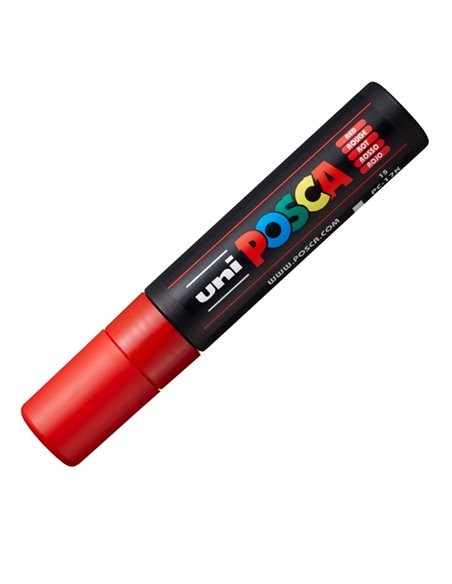 Marcatore UNI POSCA PC17K p.scalpello 15mm rosso UNI MITSUBISHI M PC17K R UNI MITSUBISHI A BASE D'ACQUA