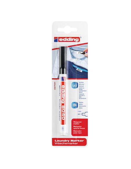 Marcatore EDDING 8040 1,0mm nero permanente per tessuti 4-8040 001 EDDING PERMANENTI