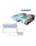 BOX DISPENSER 150 BUSTE BIANCHE 110X230MM 90GR C/FINESTRA con STRIP BLASETTI 0393
