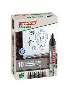 MARCATORE NERO PER LAVAGNE BIANCHE EDDING 28 ECOLINE TRATTO 1,5 - 3,00mm E-28001 EDDING PER LAVAGNE CANCELLABILI 2