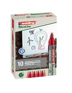 MARCATORE ROSSO PER LAVAGNE BIANCHE EDDING 28 ECOLINE TRATTO 1,5 - 3,00mm E-28002 EDDING PER LAVAGNE CANCELLABILI 2