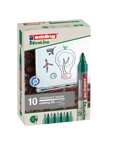 MARCATORE VERDE PER LAVAGNE BIANCHE EDDING 28 ECOLINE TRATTO 1,5 - 3,00mm E-28004 EDDING PER LAVAGNE CANCELLABILI 2