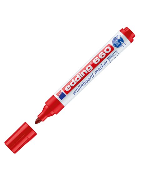 MARCATORE ROSSO PER LAVAGNE BIANCHE EDDING 660 TRATTO 1,5 - 3,00mm E-660002 EDDING PER LAVAGNE CANCELLABILI