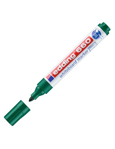 MARCATORE VERDE PER LAVAGNE BIANCHE EDDING 660 TRATTO 1,5 - 3,00mm E-660004 EDDING PER LAVAGNE CANCELLABILI