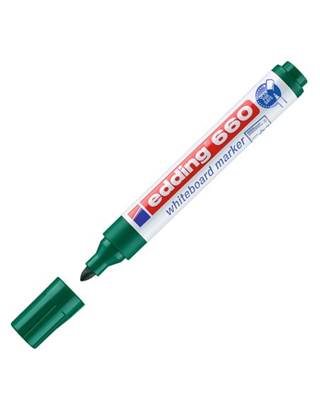 MARCATORE VERDE PER LAVAGNE BIANCHE EDDING 660 TRATTO 1,5 - 3,00mm E-660004 EDDING PER LAVAGNE CANCELLABILI