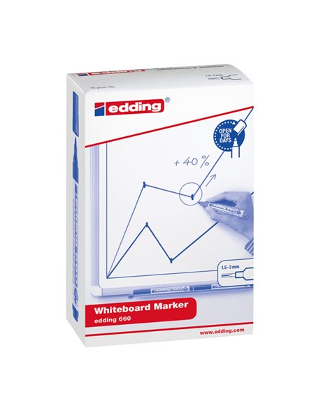 MARCATORE VERDE PER LAVAGNE BIANCHE EDDING 660 TRATTO 1,5 - 3,00mm E-660004 EDDING PER LAVAGNE CANCELLABILI