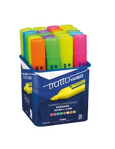 BARATTOLO 20 EVIDENZIATORI TRATTO VIDEO ASSORTITI F829200 TRATTO COLORE LIQUIDO