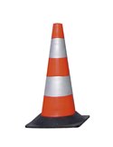 CONO SEGNALETICO RIFRANGENTE H50cm BIANCO/ROSSO CO81R