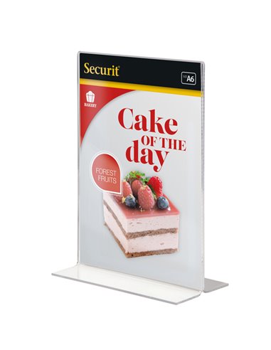 DISPLAY PORTAMENU' a T 10,5x15cm (A6) Securit PFT-ACV-A6 SECURIT PORTADEPLIANT DA TAVOLO