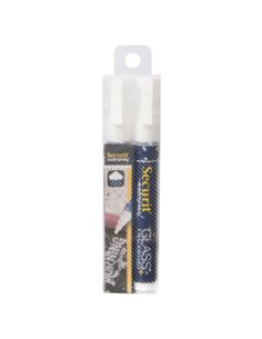BLISTER 2 MARCATORI A GESSO LIQUIDO Waterproof BIANCO 2-6mm Securit BL-SMA610-WT SECURIT SPECIALI (CD-VETRO-TESSUTI-ECC.)