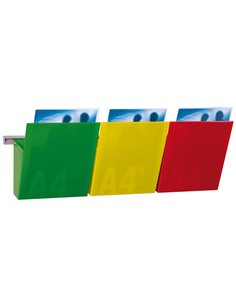 KIT VISION Kanban L75cm con 3 TASCHE A4 COLORATE(delist) 1002127 STUDIO T PORTADEPLIANT DA PARETE