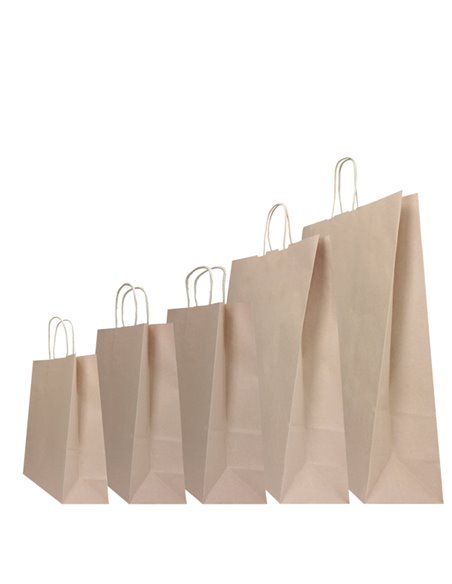 25 SHOPPERS CARTA BIOKRAFT 45X15X50CM TWISTED SABBIA 074394