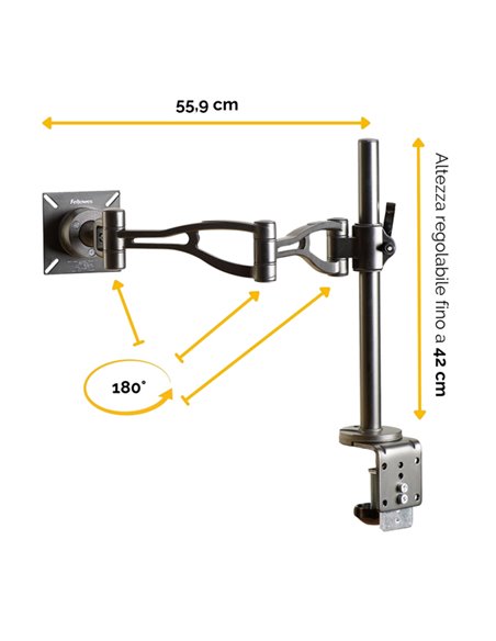 Braccio portamonitor singolo Professional Series Fellowes 8041601